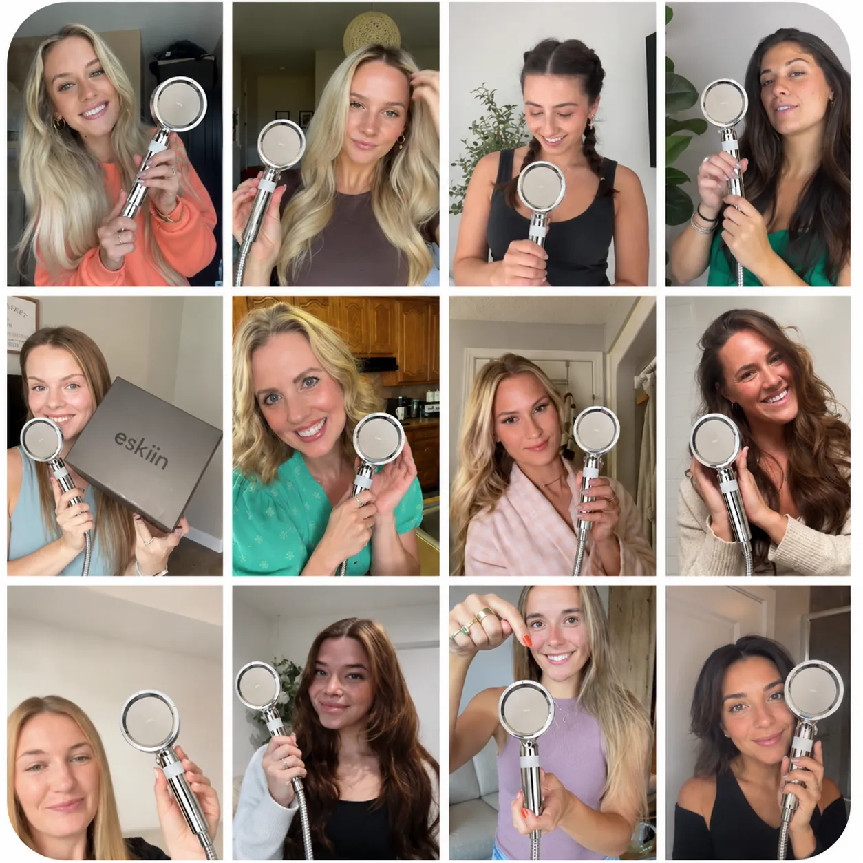 eskiin handheld showerhead customer photo grid